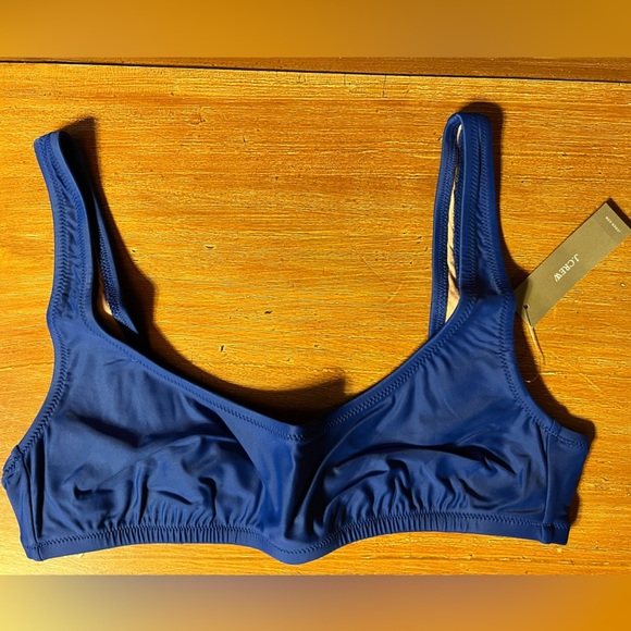 J. Crew Swim Heritage Scoopneck Bikini Top Size Small Blue $75 Retail NWT - Picture 4 of 8